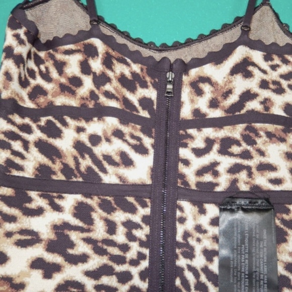 Bcbg Max Azria Knit Bodycon Sexy Leopard Pencil Cocktail Dress Nwt M - Picture 7 of 7